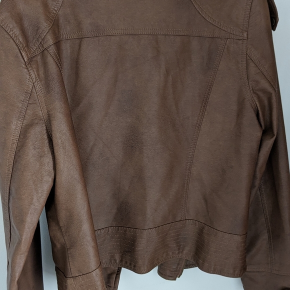 G21 faux leather jacket brown med/large - Picture 3 of 5